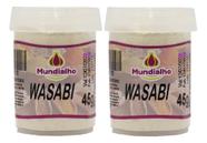 Kit Wasabi Em Pó Raiz Forte Pote Mundialho 45g 2unidades