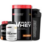 KIT Waxy Whey 900g + BCAA 100g + POWER Creatina 100g + Coqueteleira - Bodybuilders