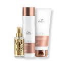 Kit Wella - Shampoo 250ml e Condicionador 200ml Fusion + Óleo Capilar 100ml Oil Reflections Kit Wella - Shampoo 250ml e Condicionador 200ml Fusion + Óleo Capilar 100ml Oil Reflections