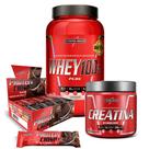 Kit Whey 100% Morango + Crisps Bar + Creatina 300g Kit Whey 100% Morango + Crisps Bar + Creatina 300g