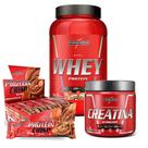 Kit Whey Cookies & Cream 100% + Crisp Bar + Creatina 300g