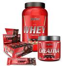Kit Whey Cookies & Cream 100% + Crisp Bar + Creatina 300g