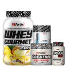 Kit Whey Gourmet Pote + Creatina 300g + Glutamina 150g + BCAA 100 cáps - FN Forbis Kit Whey Gourmet Pote + Creatina 300g + Glutamina 150g + BCAA 100 cáps - FN Forbis