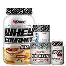 Kit Whey Gourmet Pote + Creatina 300g + Glutamina 150g + BCAA 100 cáps - FN Forbis