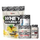 Kit Whey Gourmet Refil + Creatina 300g + Glutamina 150g + BCAA 100 cáps - FN Forbis Kit Whey Gourmet Refil + Creatina 300g + Glutamina 150g + BCAA 100 cáps - FN Forbis
