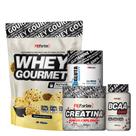 Kit Whey Gourmet Refil + Creatina 300g + Glutamina 150g + BCAA 100 cáps - FN Forbis