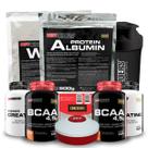 Kit Whey Protein 500g + Albumin Protein 500g + 2x BCAA 100g + 2x Power Creatina 100g + Coque + Porta Capsulas - Bodybuilders Kit Whey Protein 500g + Albumin Protein 500g + 2x BCAA 100g + 2x Power Creatina 100g + Coque + Porta Capsulas - Bodybuilders