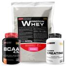 Kit Whey Protein 500g + BCAA 100g+ Power Creatina 100g - Bodybuilders