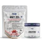 Kit Whey Protein 70% Concentrado 900g + Creatina 500g Pura