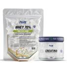 Kit Whey Protein 70% Concentrado 900g + Creatina 500g Pura