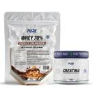 Kit Whey Protein 70% Concentrado 900g + Creatina 500g Pure