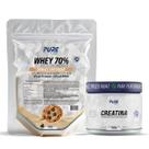 Kit Whey Protein 70% Concentrado 900g + Creatina 500g Pure
