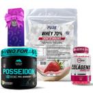Kit Whey Protein Creme de Morango + Colágeno 120 Cápsulas Vitamax + Pré Treino Posseidon Kit Whey Protein Creme de Morango + Colágeno 120 Cápsulas Vitamax + Pré Treino Posseidon