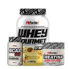 Kit Whey Protein Gourmet Pote + Creatina 300g + BCAA 100 cáps - FN Forbis Nutrition