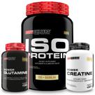 KIT Whey Protein Isolado Iso Protein 2kg + Power Creatina 100g + Power Glutamina- Aumento de Massa Muscular - Bodybuilders