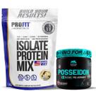 Kit Whey Protein Mix 1,8Kg Profit Baunilha + Pré Treino Posseidon Cereja