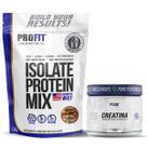 Kit Whey Protein Mix 1,8Kg Profit Chocolate C/Amendoim + Creatina Pura 500g Pure Athletic