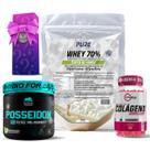 Kit Whey Protein Torta de Limão + Colágeno 120 Cápsulas Vitamax + Pré Treino Posseidon