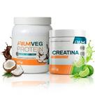 Kit Whey Protein Vegano Proteína Vegana 525gr e Creatina 300gr Arium