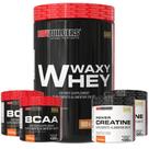 Kit Whey Protein Waxy Whey Pote 900g 2x BCAA 100g 2x Power Creatina 100g Bodybuilders
