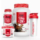 Kit Whey Pure 2W 900g + BCAA 2400 120 Cáps + Pré-treino 100g + Coqueteleira 600ml - PureTech