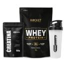 Kit Whey Space Rocket 900g Creatina 150g Coqueteleira Ganho De Massa