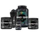 Kit whey zero + bcaa + glutamina + creatina + shaker Kit whey zero + bcaa + glutamina + creatina + shaker