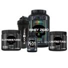 Kit Whey Zero (Morango) + BCAA + Glutamina + Creatina + Shaker Kit Whey Zero (Morango) + BCAA + Glutamina + Creatina + Shaker
