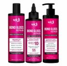 Kit widi care bond gloss repair - shampoo, máscara líquida e leave in 2 em 1