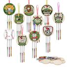 Kit Wind Chime Fennoral, pacote com 9 unidades para crianças, faça você mesmo, pintura e arte em madeira