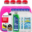 Kit Wurth 2 Litros Aditivo Rosa Concentrado Orgânico 6 Litros de Água Desmineralizada 1 Selante para Radiador e 1 Limpa Radiador