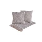 Kit Xale Para Sofá Com Franja Grécia 5 Peças 1,35m X 1,35m 60% Algodão 40% Poliéster Tecido Jacquard Cáqui