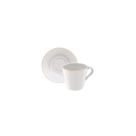 Kit Xícara e Pires de Chá Filetado Tramontina Elisa em Porcelana com Borda Dourada 185 ml 06 Peças