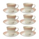 Kit Xícaras De Chá De Porcelana Coreana 12pcs Dolce Home