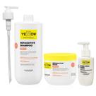 Kit Yellow Repair Tratamento Reparador - Shampoo 1L + Máscara 500ml + Bond Hero 100ml + Válvula Pump