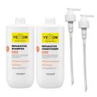 Kit Yellow Repair Tratamento Reparador - Shampoo & Condicionador 1 Litro + Válvula Pump Kit Yellow Repair Tratamento Reparador - Shampoo & Condicionador 1 Litro + Válvula Pump