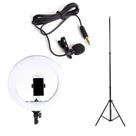 Kit Youtuber com 1 Ring light de 14 polegadas, um tripé de 1,9m e 1 microfone de lapela Stream Live Videoconferências