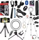 Kit Youtuber Microfone Lapela Luz Iluminador Ring Light Anel Tripé Profissional Pedestal Celular Universal Gravar Vídeo Kit Youtuber Microfone Lapela Luz Iluminador Ring Light Anel Tripé Profissional Pedestal Celular Universal Gravar Vídeo