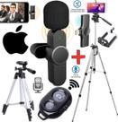 Kit Youtuber Tripé Profissional Para Celular Smartphone + Microfone Lapela Sem Fio Para Ios Gravar Vídeo Aulas