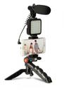 Kit Youtuber Vlog Live Tripé Celular Suporte Led E Microfone