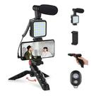 Kit Youtuber Vlog Live Tripé Celular Suporte Led E Microfone Com controle Bluetooth Video-Making Kit