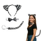 Kit Zebrinha Preto e Branco com Tiara Gravata e Rabo