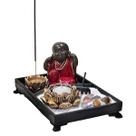Kit Zen Jardim Preto Com Budinha Monge Não Falo/Vejo/Escuto