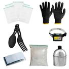 Kit Ziplock + Cal + Talher + manta + cantil + Lanterna