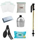 Kit Ziplock + Cal + Talher + manta + cantil + Lenço + Bastão