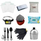 Kit Ziplock + manta + Lanterna + Toalha + Luva + Acessórios