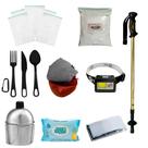 Kit Ziplock + Talher + Lanterna + Toalha +Bastão +Acessórios