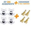 Kit04 Acabamento Cruzeta Cromado 1/2' Ou 3/4 P/ Reg Fabrimar