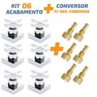 Kit06 Acabamento Cruzeta Cromado 1/2' Ou 3/4 P/ Reg Fabrimar