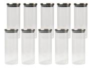 Kit10 Pote De Vidro Tampa Inox Hermetica Organ 1,8l Multiuso